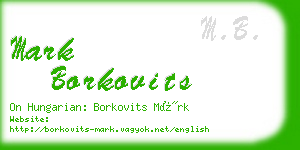 mark borkovits business card